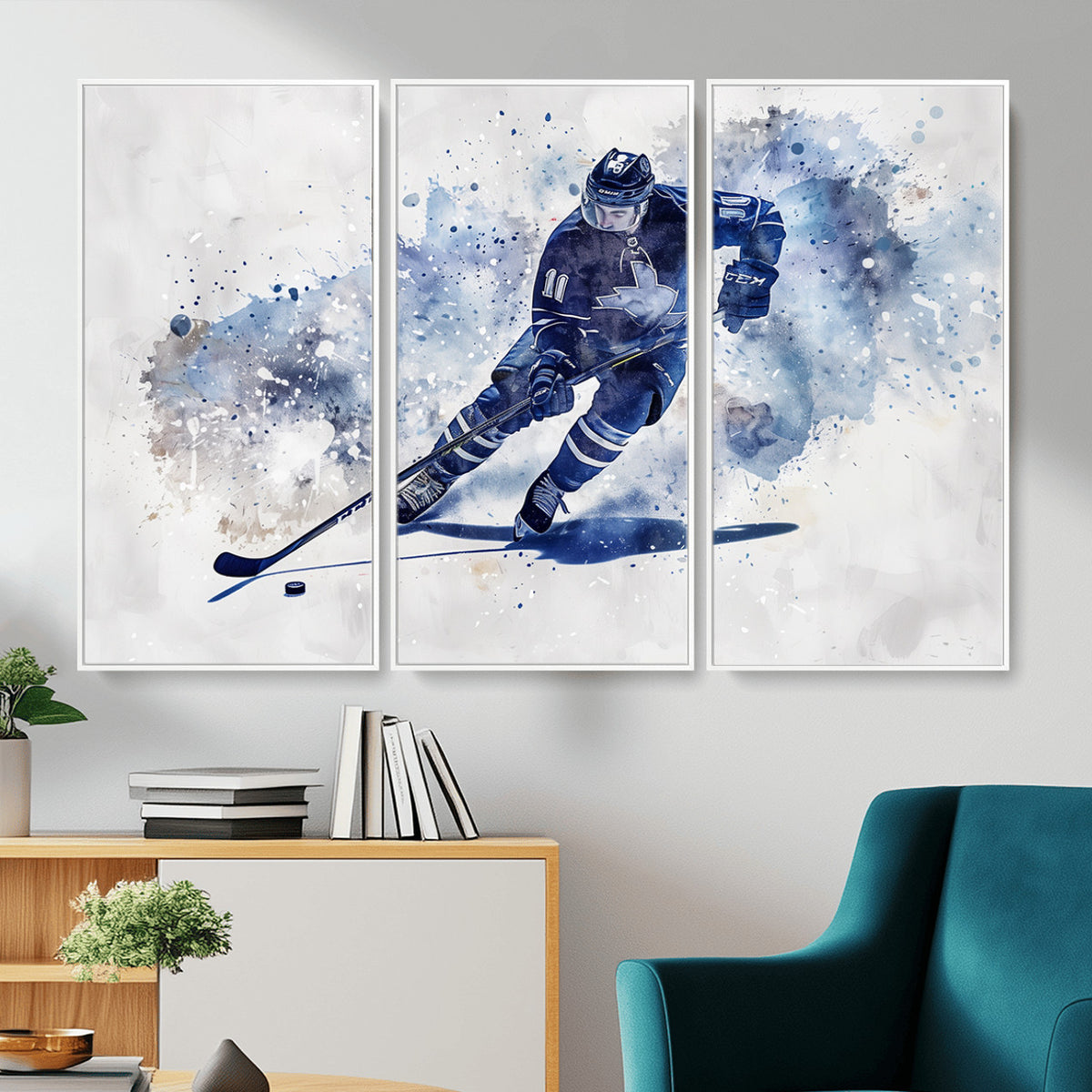 39795-MGV-CV-36X24 - Hockey Player Wall Art Canvas Print