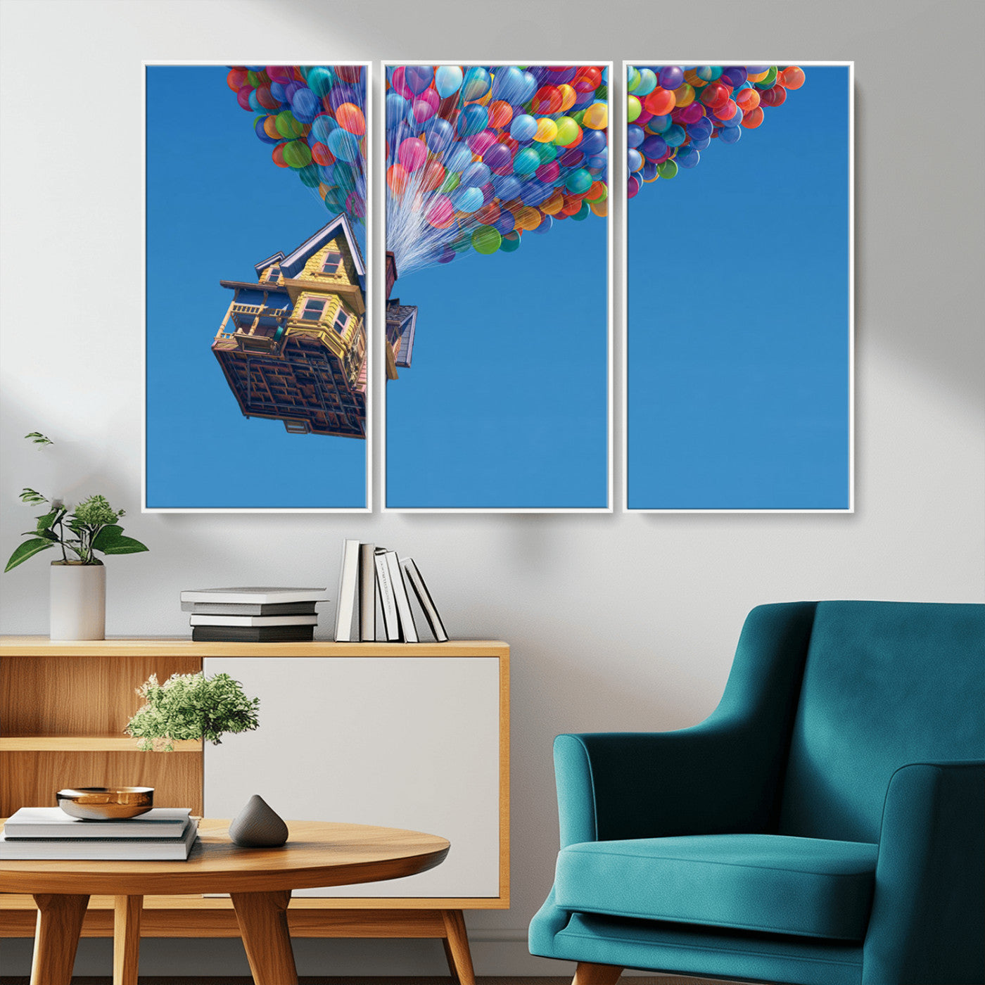 MGV-FC-48X32-3P - Carl Fredricksen, Up Movie Wall Art, Balloons Wall Art, Air Balloons for Kids Room Print