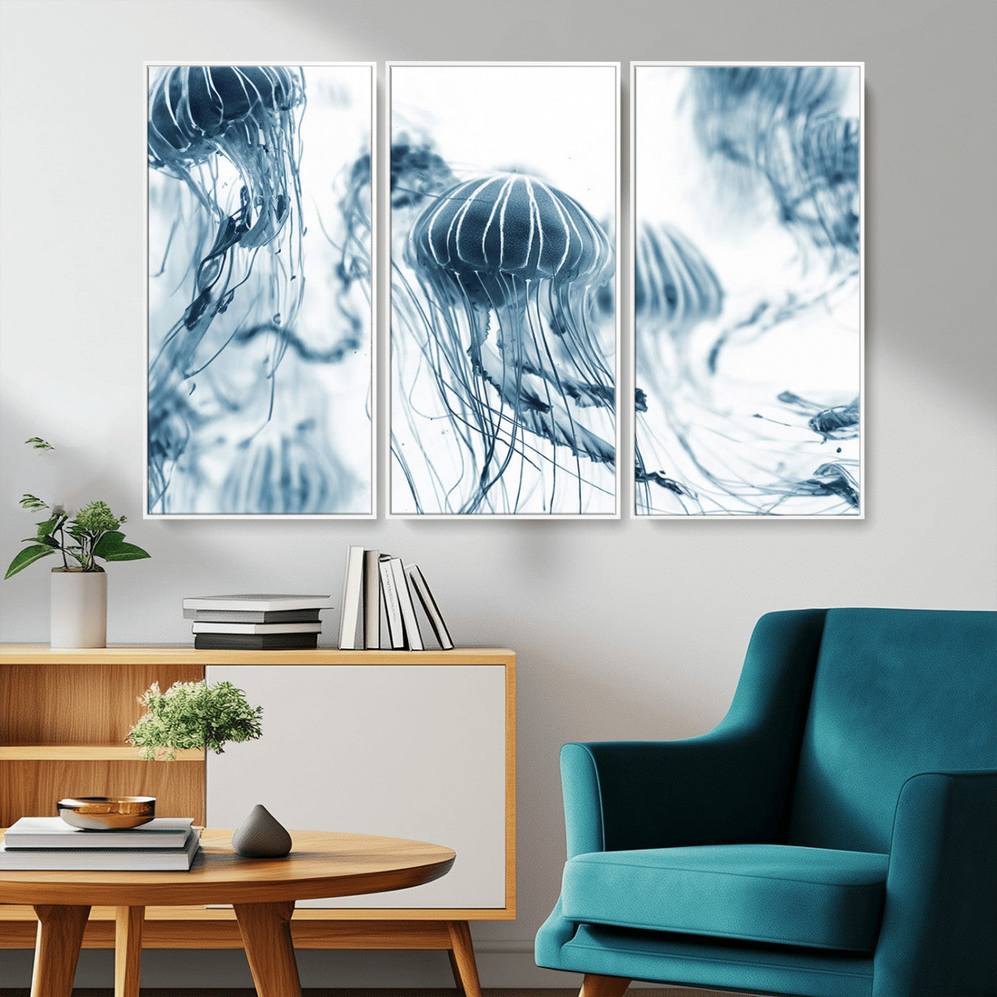 MGV-FC-48X32-3P - Abstract Jellyfish Canvas Print Wall Art