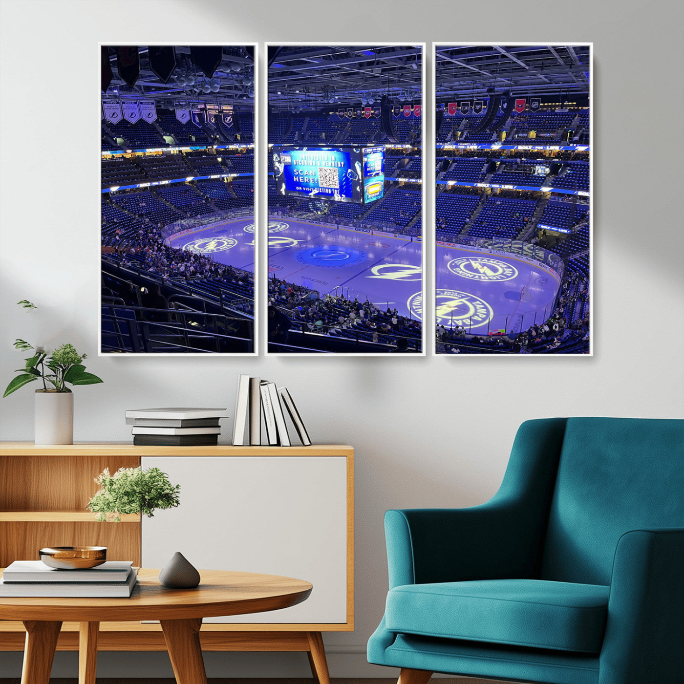 MGV-FC-48X32-3P - Amalie Arena Florida Wall Art Canvas Print - NHL Hockey Stadium Print Wall Art