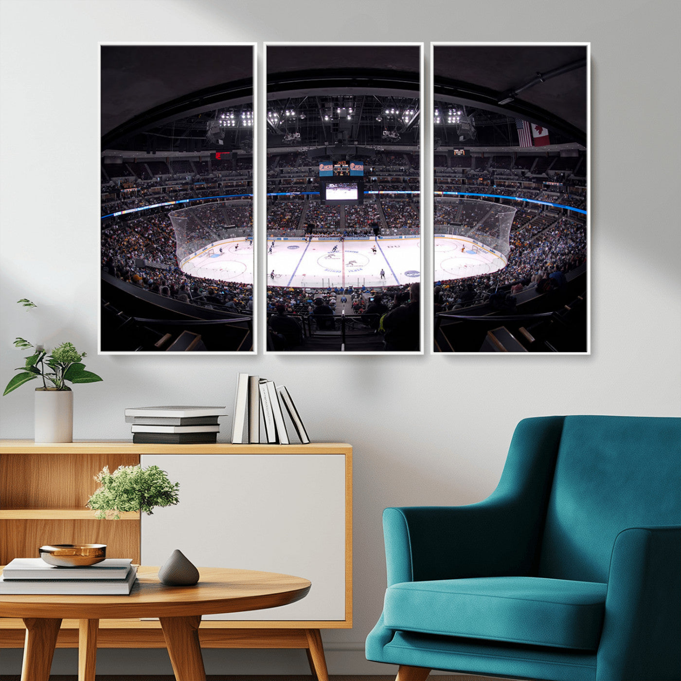 MGV-FC-48X32-3P - Ball Arena Denver Colorado Avalanche Hockey Team Wall Art Canvas Print - Denver Ice Hockey Stadium