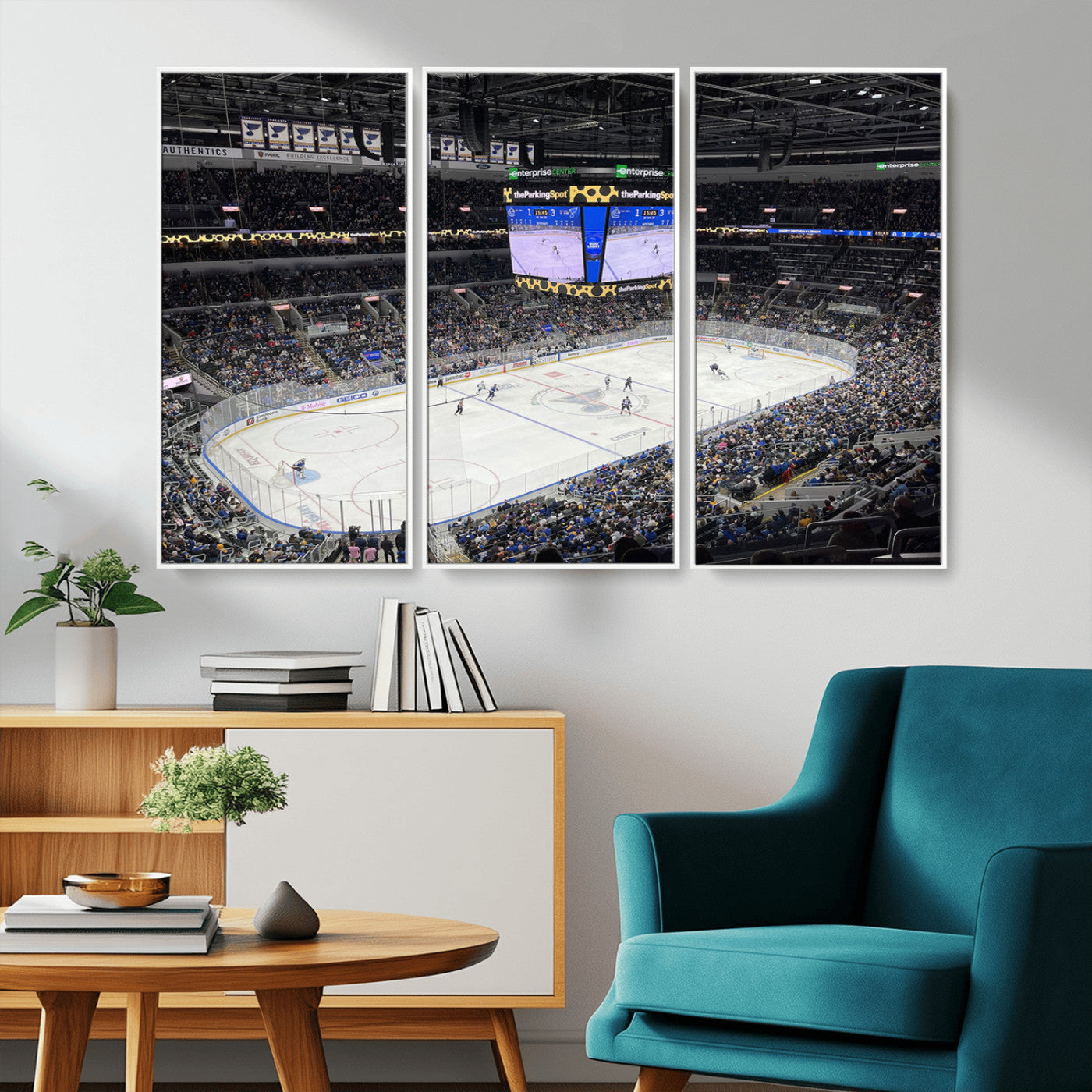MGV-FC-48X32-3P - Enterprise Center Missouri St. Louis Blues Hockey Stadium Wall Art Canvas Print