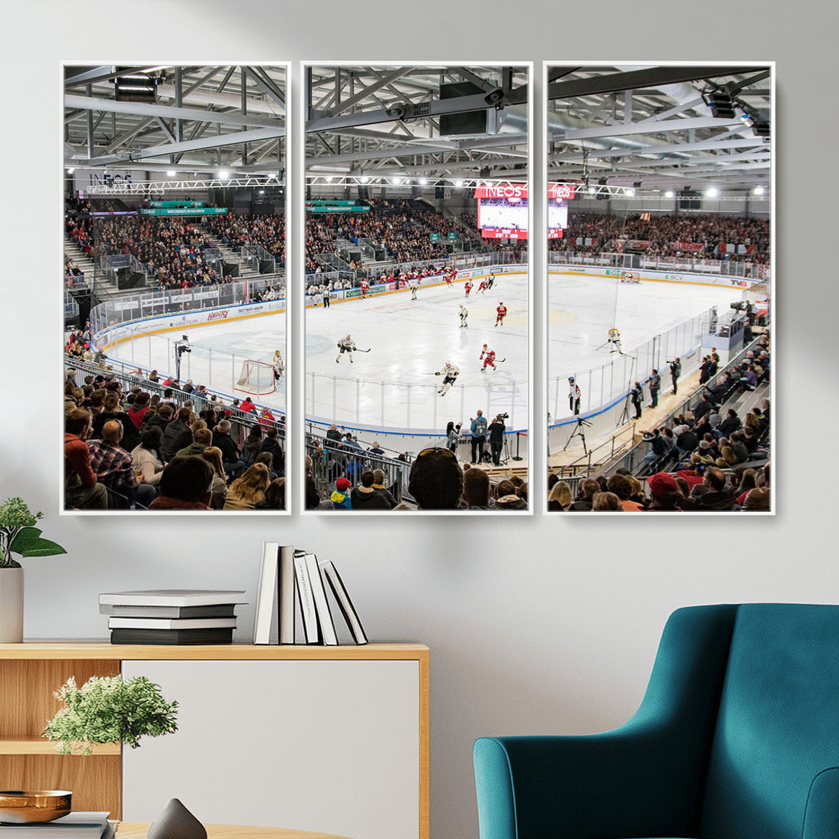 79352-MGV-CV-36X24 - Lausanne Arena Ice Hockey Stadium Wall Art Canvas Print