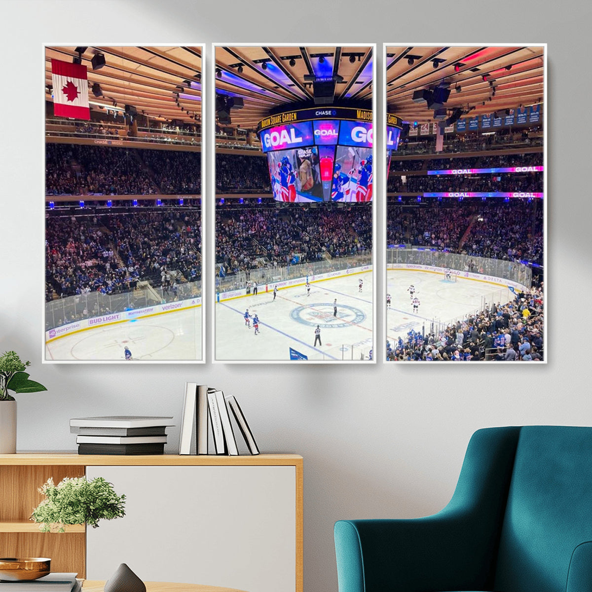 36401-MGV-CV-36X24 - Madison Square Garden New York Rangers Hockey Stadium Wall Art Canvas