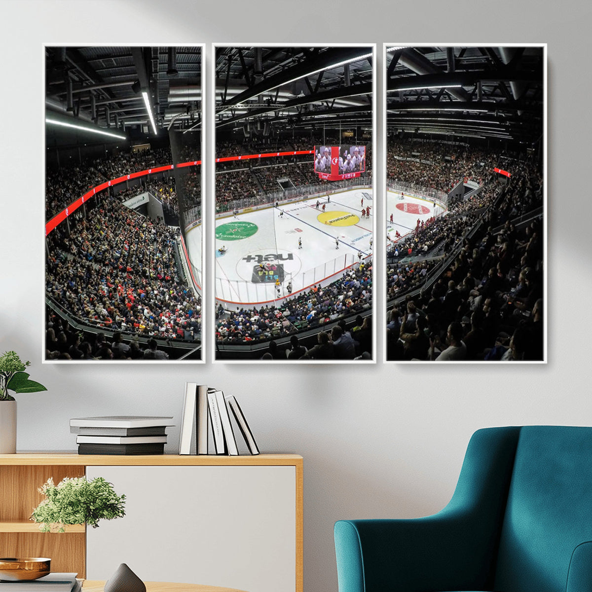 46282-MGV-CV-36X24 - Vaudoise Lausanne Ice Hockey Arena Stadium Wall Art Canvas