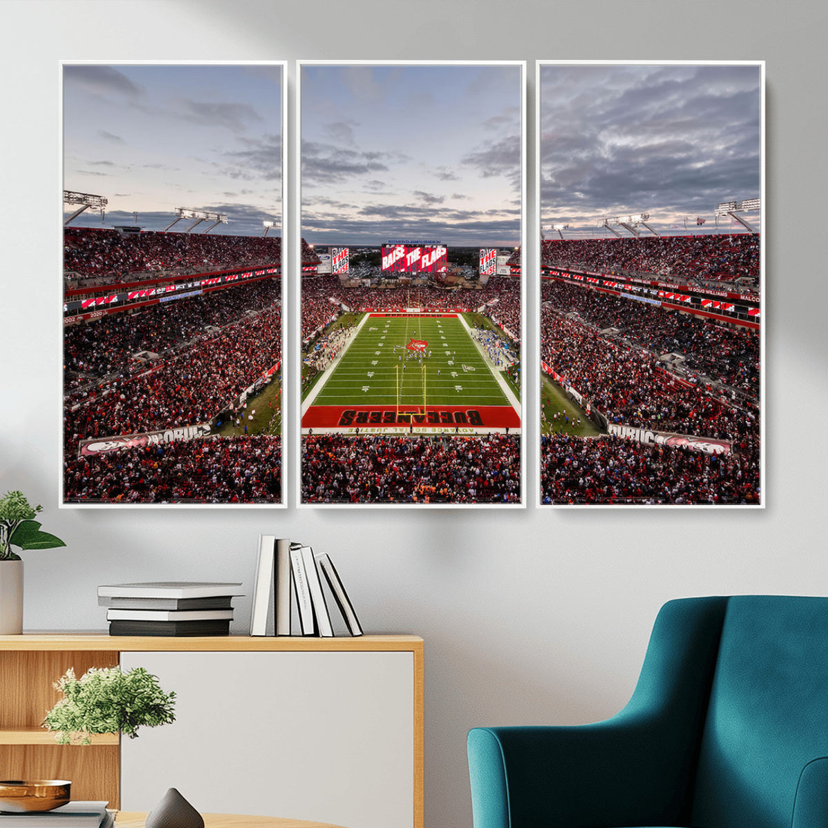 35698-MGV-CV-36X24 - Florida Tampa Raymond James Stadium Wall Art Canvas Print - NFL Football Stadium Print Canvas