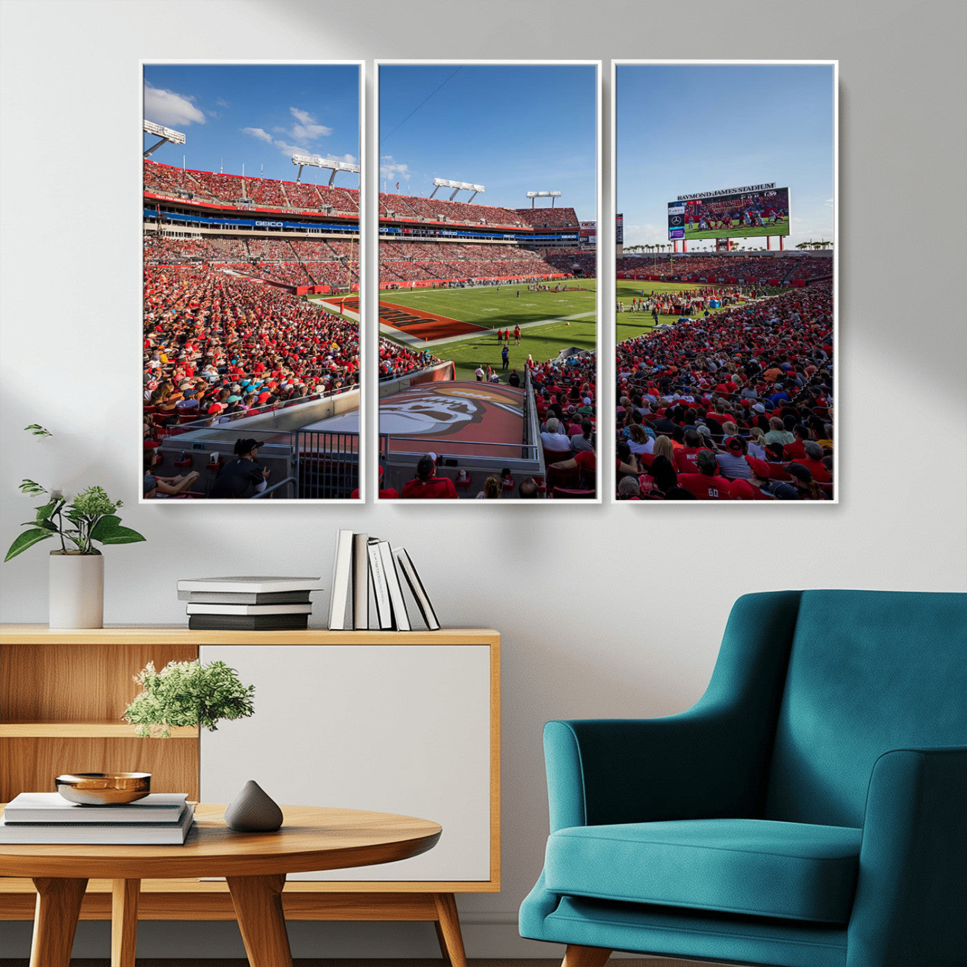 MGV-FC-48X32-3P - Florida Tampa Raymond James Stadium Wall Art Canvas Print - NFL Football Stadium Print