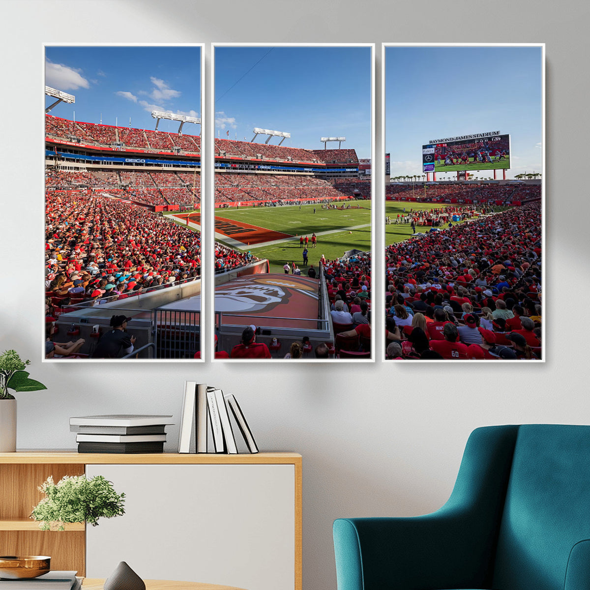 65229-MGV-CV-36X24 - Florida Tampa Raymond James Stadium Wall Art Canvas Print - NFL Football Stadium Print
