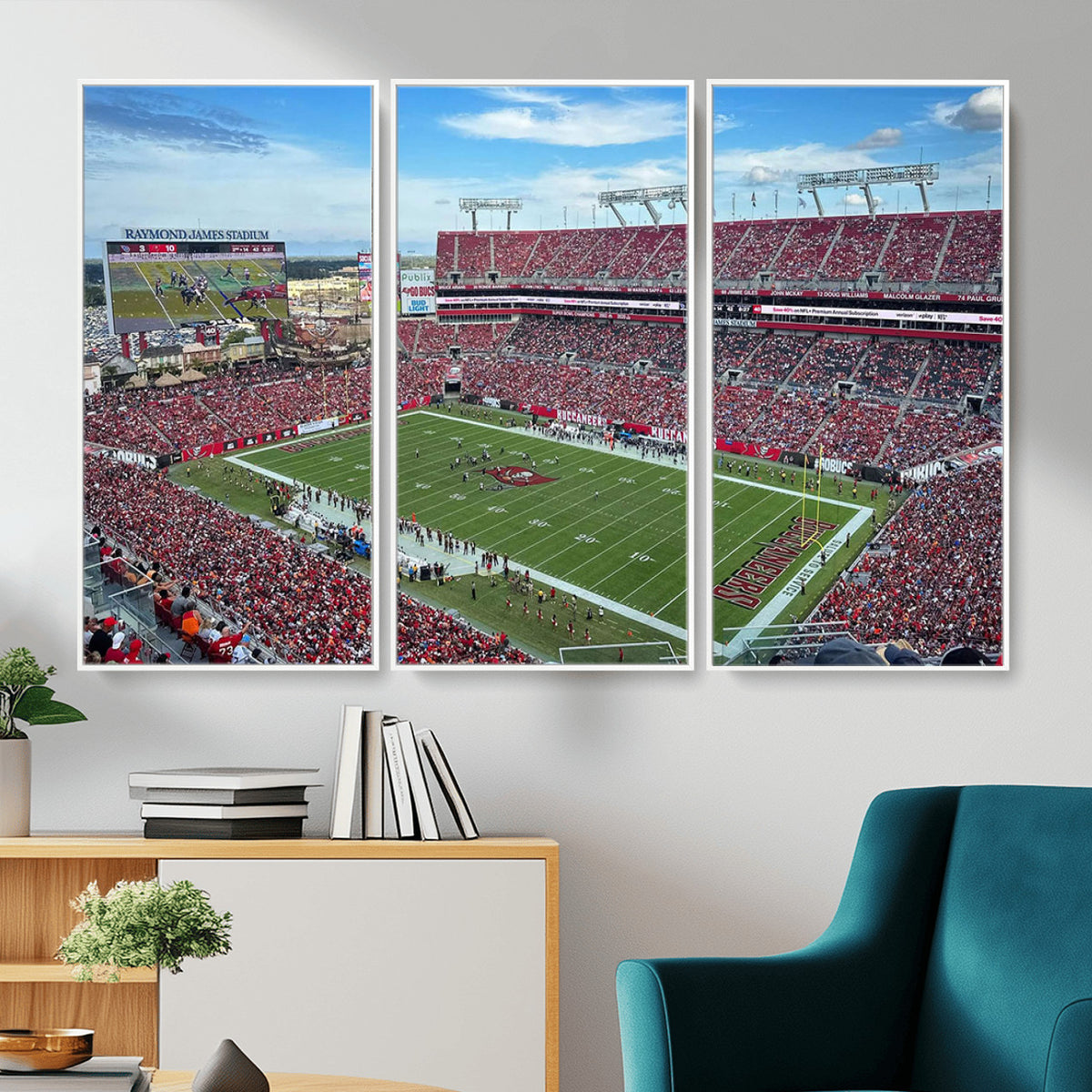 52828-MGV-CV-36X24 - Florida Tampa Raymond James Stadium Wall Art Canvas Print - NFL Football Stadium Print Canvas