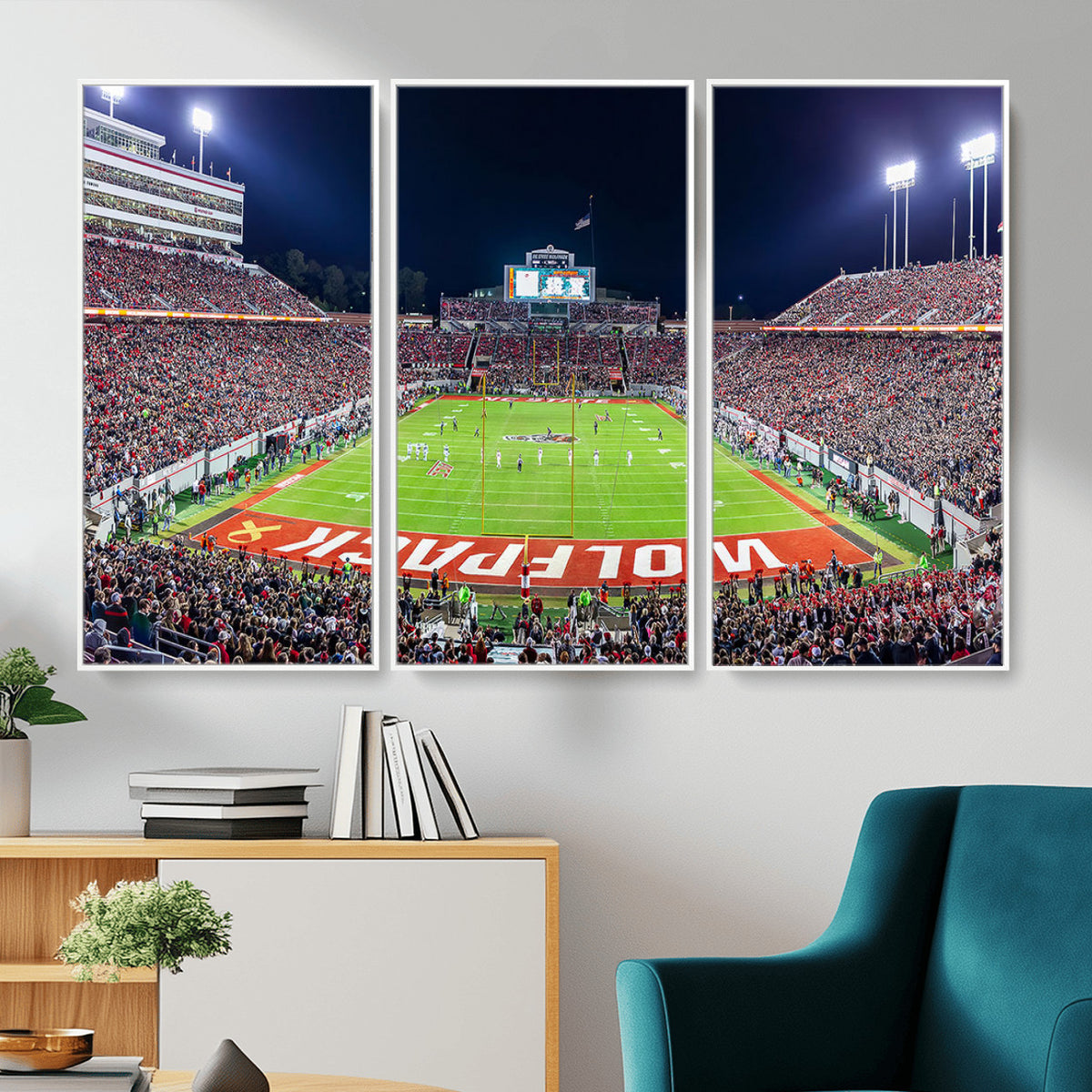 23086-MGV-CV-36X24 - NC State Wolfpack Canvas Print - Raleigh Carter-Finley Stadium Wall Art, Football Team Canvas Print