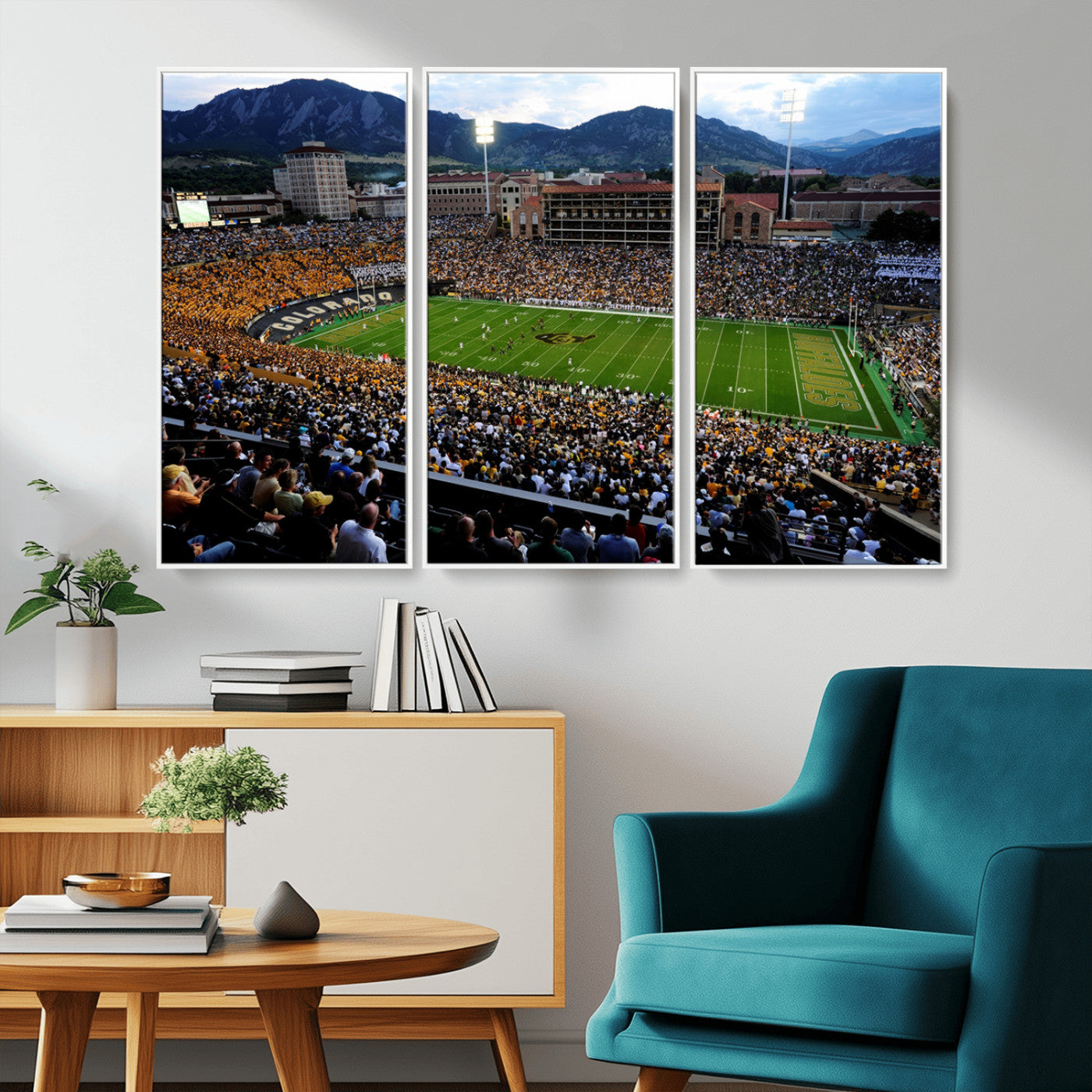 MGV-FC-48X32-3P - Colorado Buffaloes Canvas Print - Boulder Folsom Field Stadium Wall Art Canvas Print, Football Print