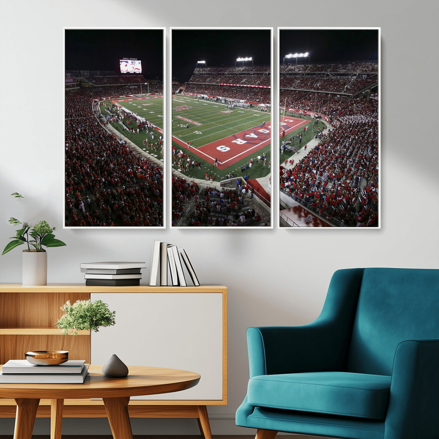 MGV-FC-48X32-3P - Houston Cougars Football Team Print - Houston TDECU Stadium Wall Art Canvas Print