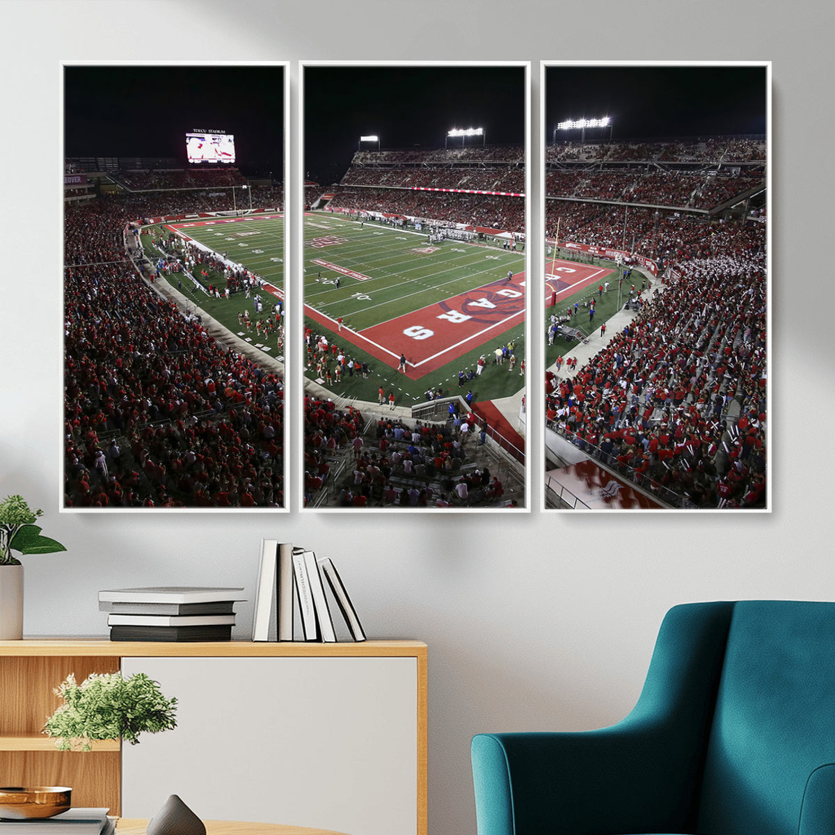 94207-MGV-CV-36X24 - Houston Cougars Football Team Print - Houston TDECU Stadium Wall Art Canvas Print