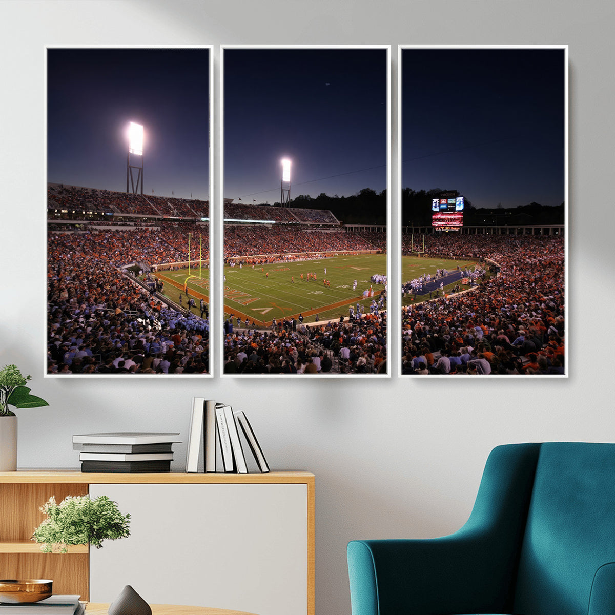 69378-MGV-CV-36X24 - Virginia Cavaliers Football Team Print - Charlottesville Scott Stadium Canvas Print Wall Art