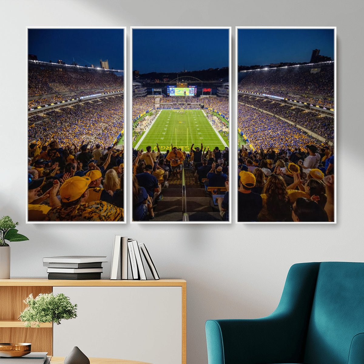62297-MGV-CV-36X24 - Pittsburgh Panthers Football Team Print - Pittsburgh Acrisure Stadium Wall Art Canvas Print