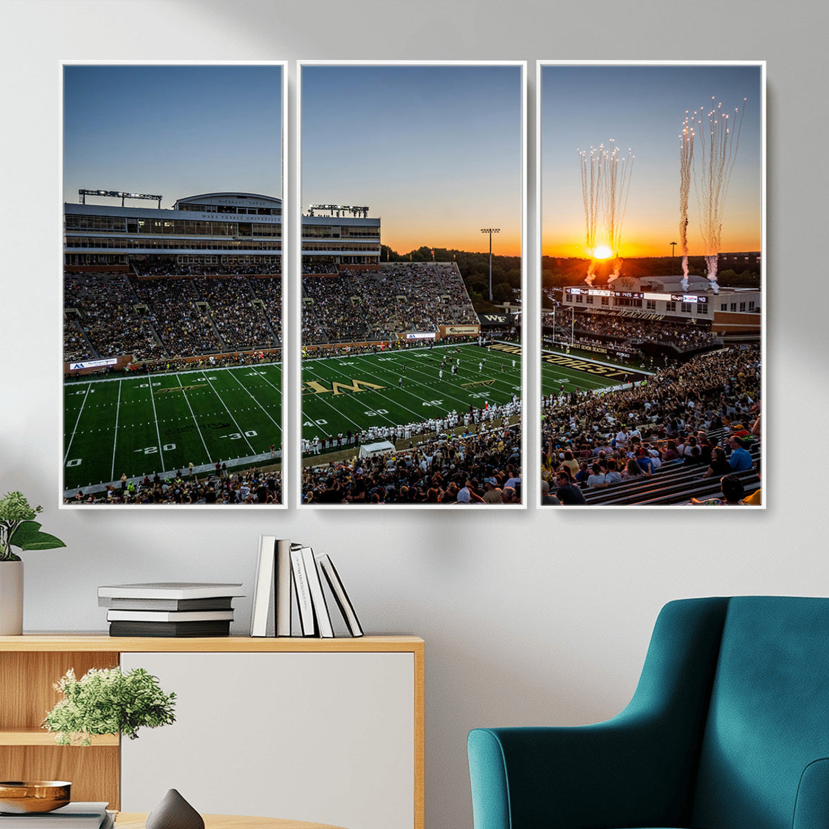 29253-MGV-CV-36X24 - Demon Deacons Football Team Print Canvas- Winston-Salem Allegacy Federal Credit Union Stadium Wall