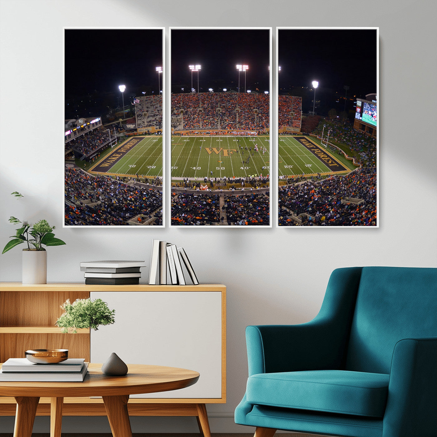 MGV-FC-48X32-3P - Demon Deacons Print Canvas, Football Team Print - Winston-Salem Allegacy Federal Credit Union