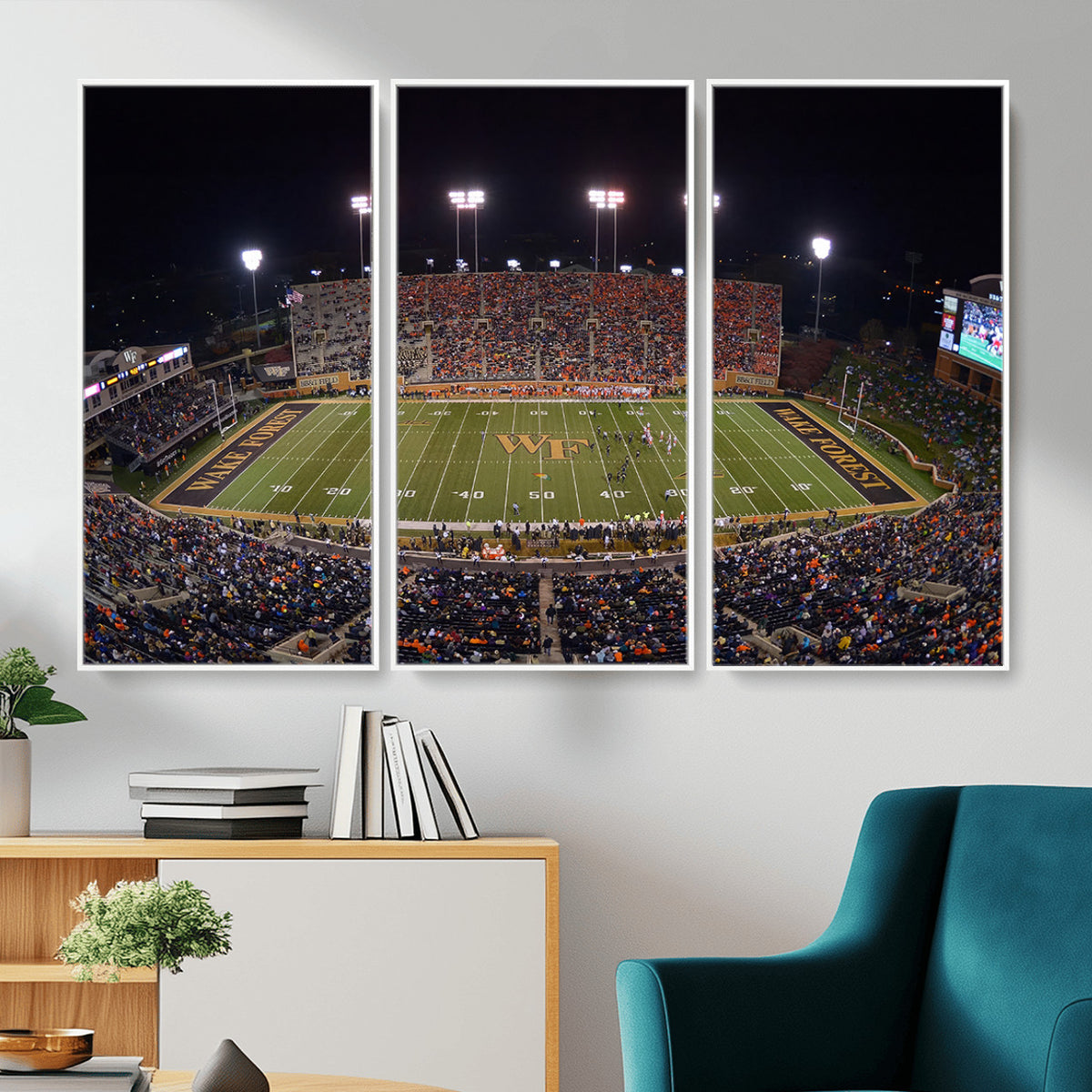 26033-MGV-CV-36X24 - Demon Deacons Print Canvas, Football Team Print