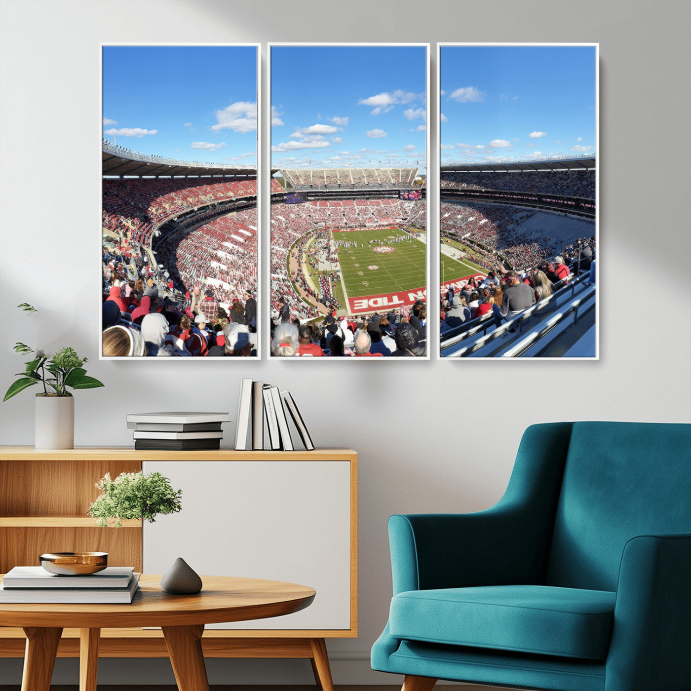 MGV-FC-48X32-3P - University of Alabama Crimson Tide Print Wall Art - Tuscaloosa Bryant-Denny Stadium Wall Art Canvas