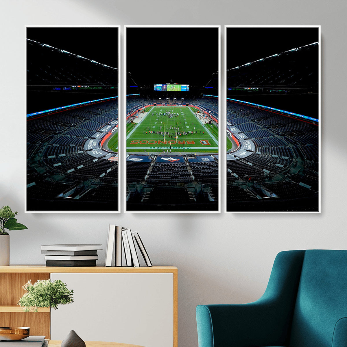 14797-MGV-CV-36X24 - Denver Broncos Football Team Print Canvas- Denver Empower Field at Mile High Stadium Wall Art Canvas