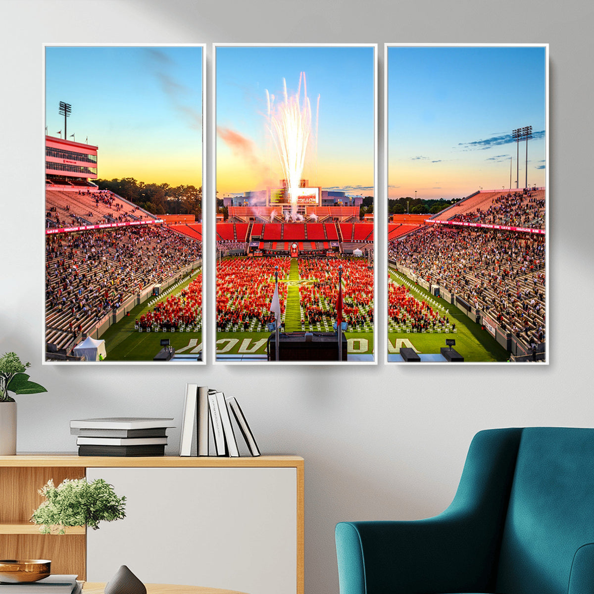 18017-MGV-CV-36X24 - North Carolina State University Canvas Print, Wolfpack Football Team Print