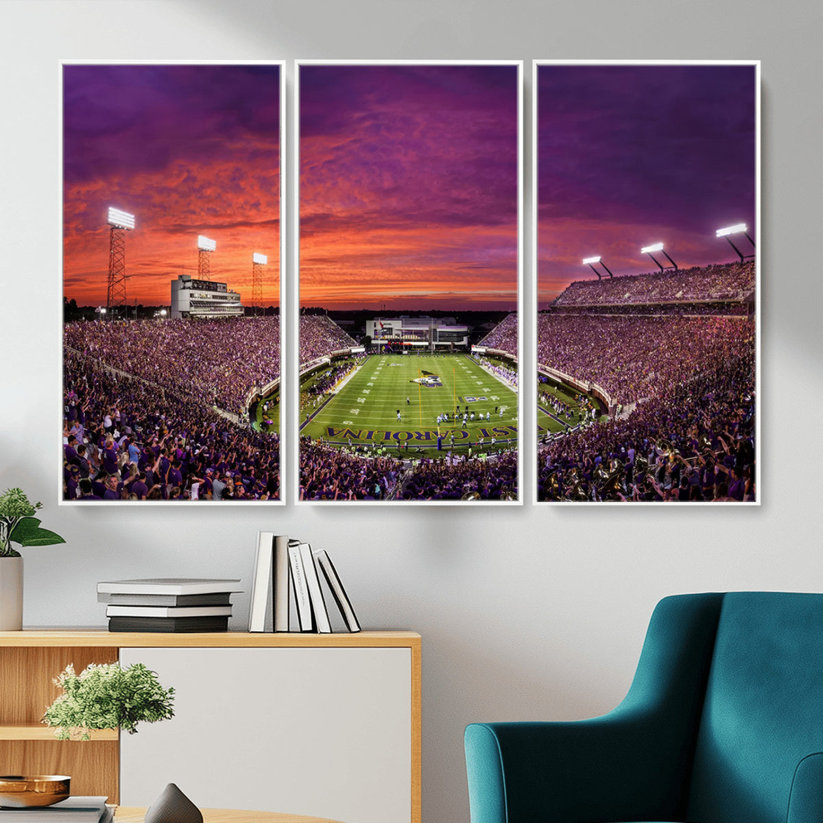 88575-MGV-CV-36X24 - East Carolina University Pirates Football Print Canvas- Greenville Dowdy-Ficklen Stadium Wall Art
