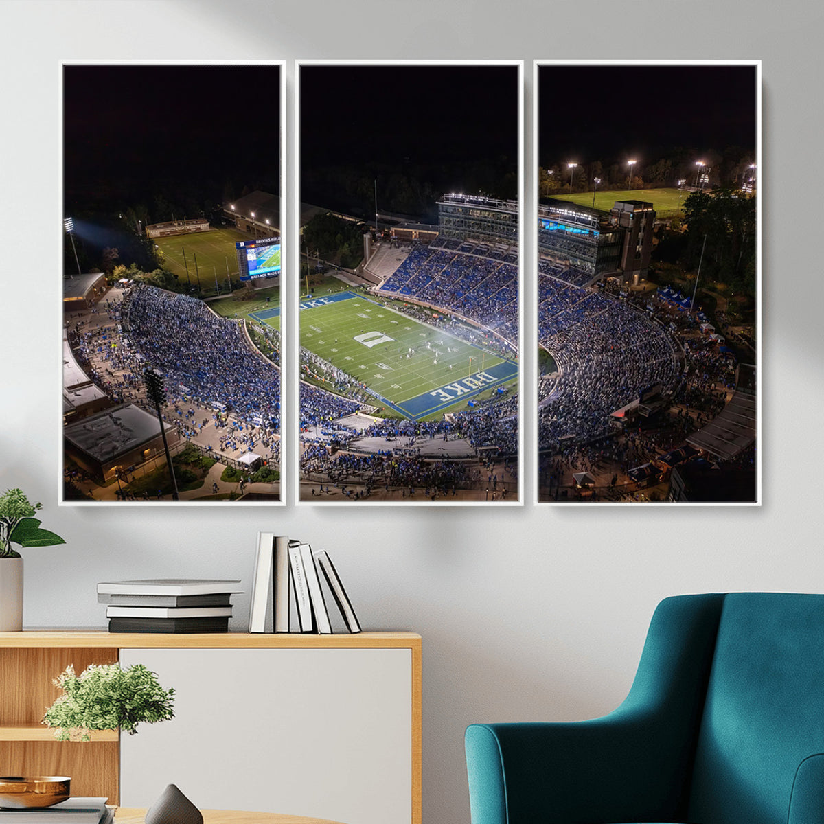 42347-MGV-CV-36X24 - Duke University Blue Devils Football Print Canvas - Durham Wallace Wade Stadium Wall Art Canvas