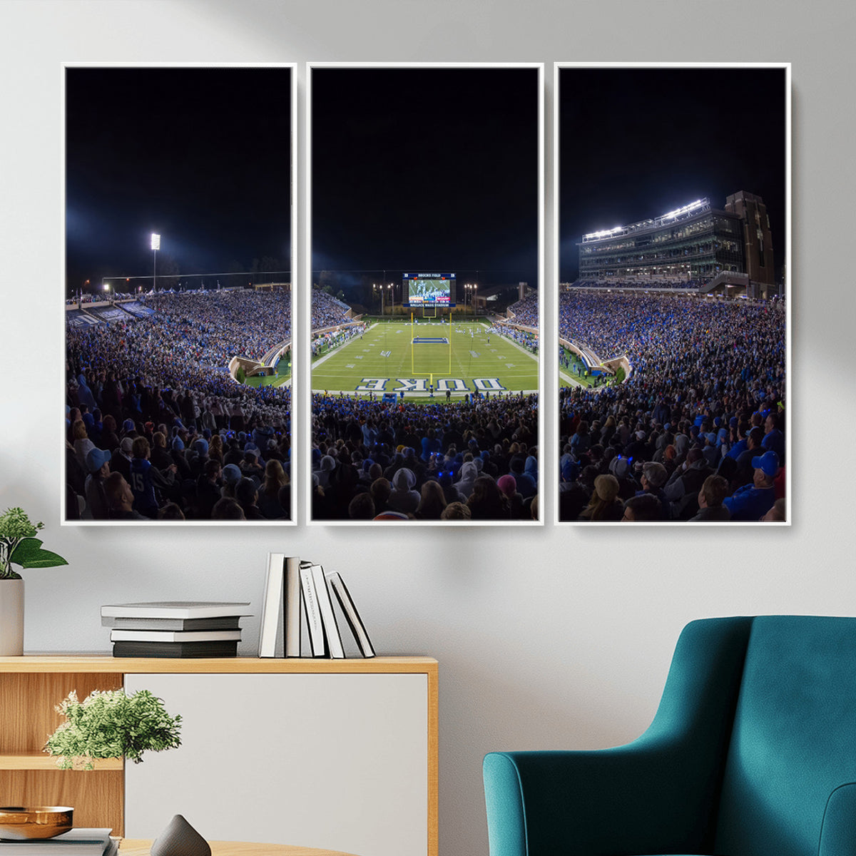 21070-MGV-CV-36X24 - Duke University Blue Devils Football Team Print - Durham Wallace Wade Stadium Wall Art Canvas Print