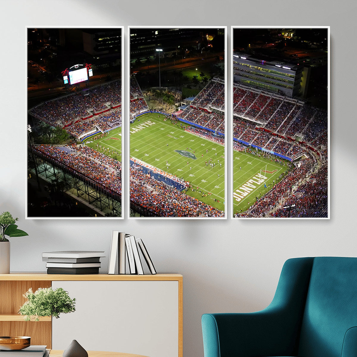 12682-MGV-CV-36X24 - Florida Atlantic University Owls Canvas Print, Football Team Print - Boca Raton FAU Stadium Wall Art