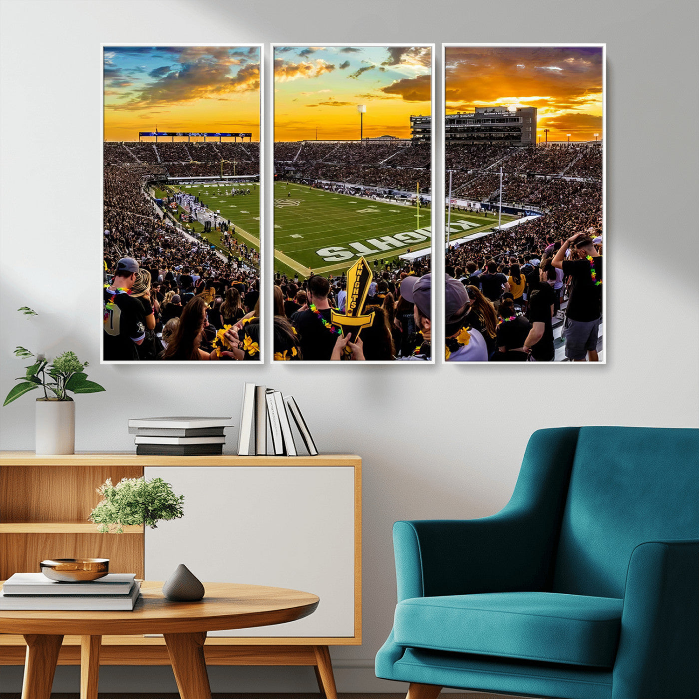 MGV-FC-48X32-3P - UCF Knights Football Team Print - Orlando FBC Mortgage Stadium, UCF Knights Wall Art Canvas Print