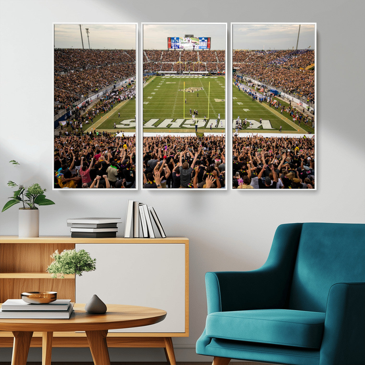 MGV-FC-48X32-3P - UCF Knights Football Team Print - Orlando FBC Mortgage Stadium Canvas Print