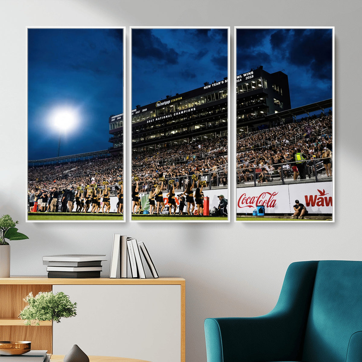 40217-MGV-CV-36X24 - UCF Knights Football Team Print - Orlando FBC Mortgage Stadium Wall Art Canvas Print