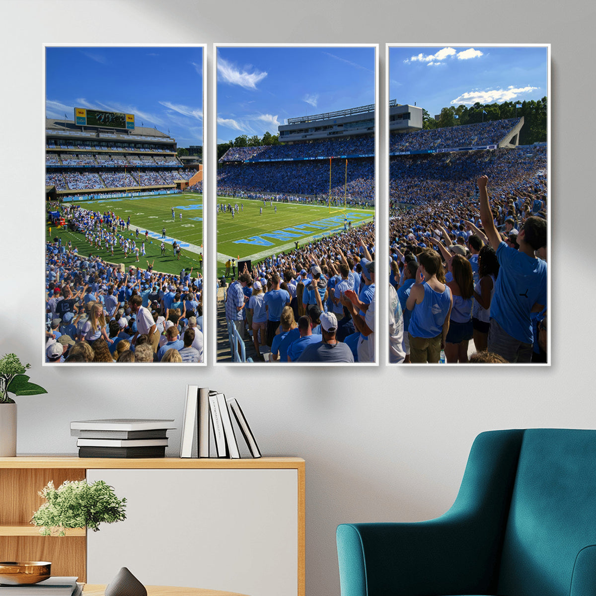 58540-MGV-CV-36X24 - University of North Carolina Tar Heels Team Canvas Print - Chapel Hill Kenan Memorial Stadium Wall