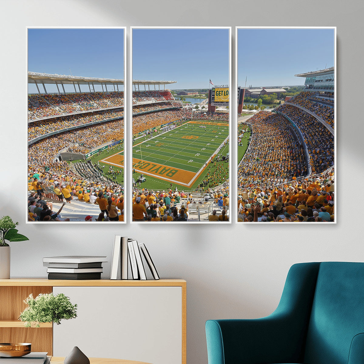 49912-MGV-CV-36X24 - Baylor University Bears Football Team Print - Waco McLane Stadium Wall Art Canvas Print