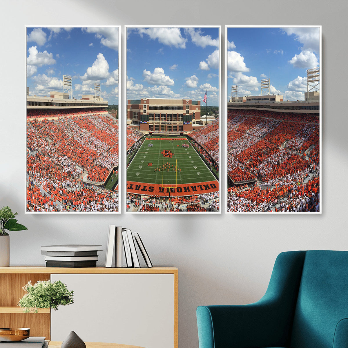 65192-MGV-CV-36X24 - Oklahoma State Cowboys Football Team Print - Stillwater Boone Pickens Stadium Wall Art Canvas Print