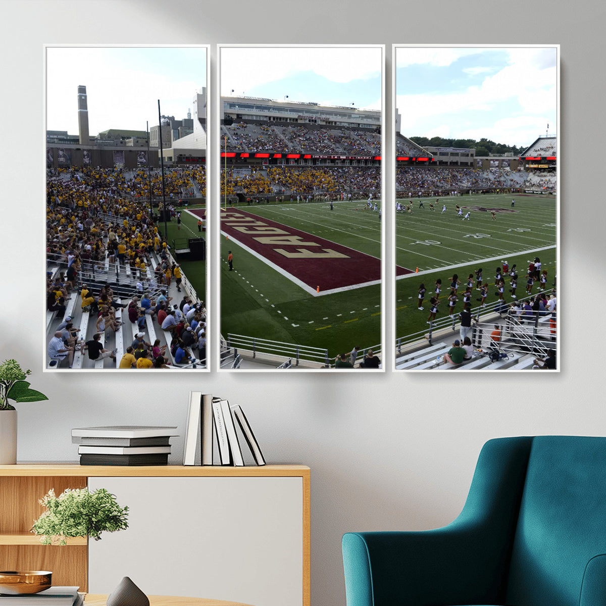 61503-MGV-CV-36X24 - Boston College Eagles Football Team Print - Boston Alumni Stadium Wall Art Canvas Print