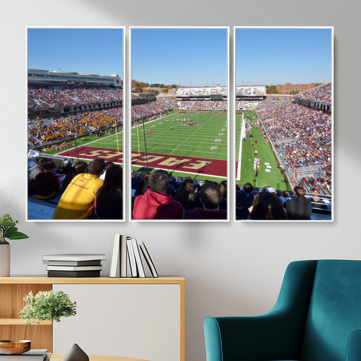 78117-MGV-CV-36X24 - Boston College Eagles Football Team Print - Boston Alumni Stadium Wall Art Canvas Print