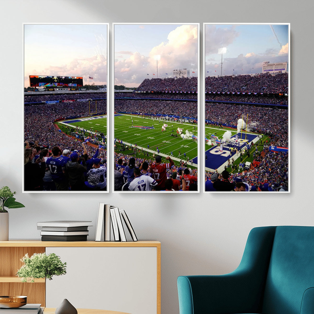 64066-MGV-CV-36X24 - Buffalo Bills Football Team Print - Buffalo Highmark Stadium Wall Art Canvas Print