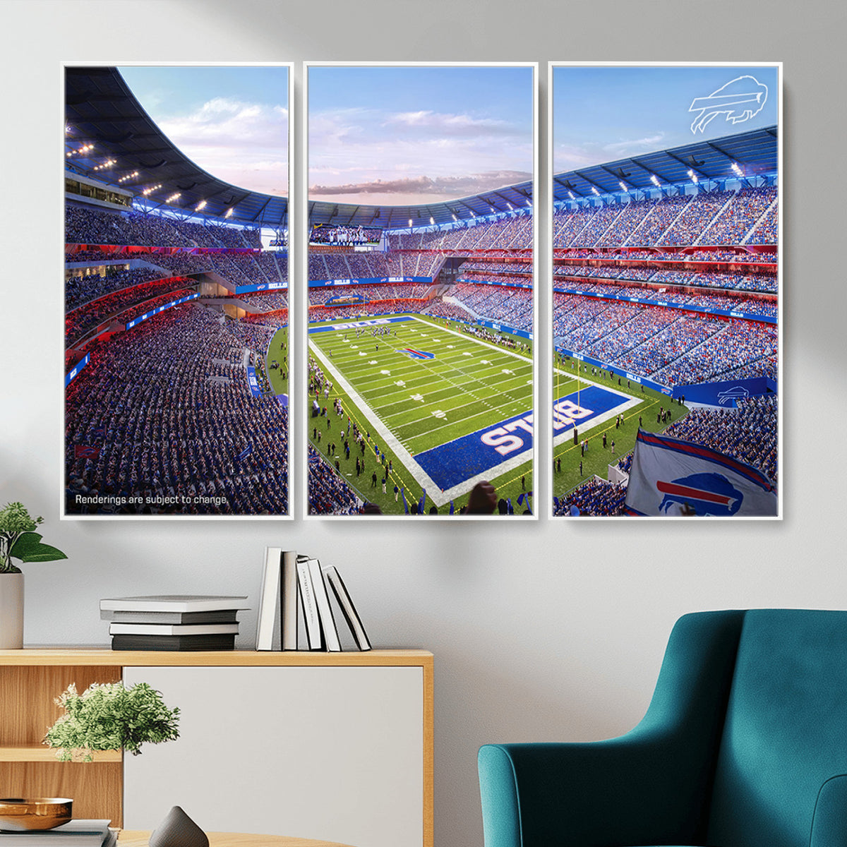 57873-MGV-CV-36X24 - Buffalo Bills Football Team Print Canvas - Buffalo Highmark Stadium Wall Art Canvas Print