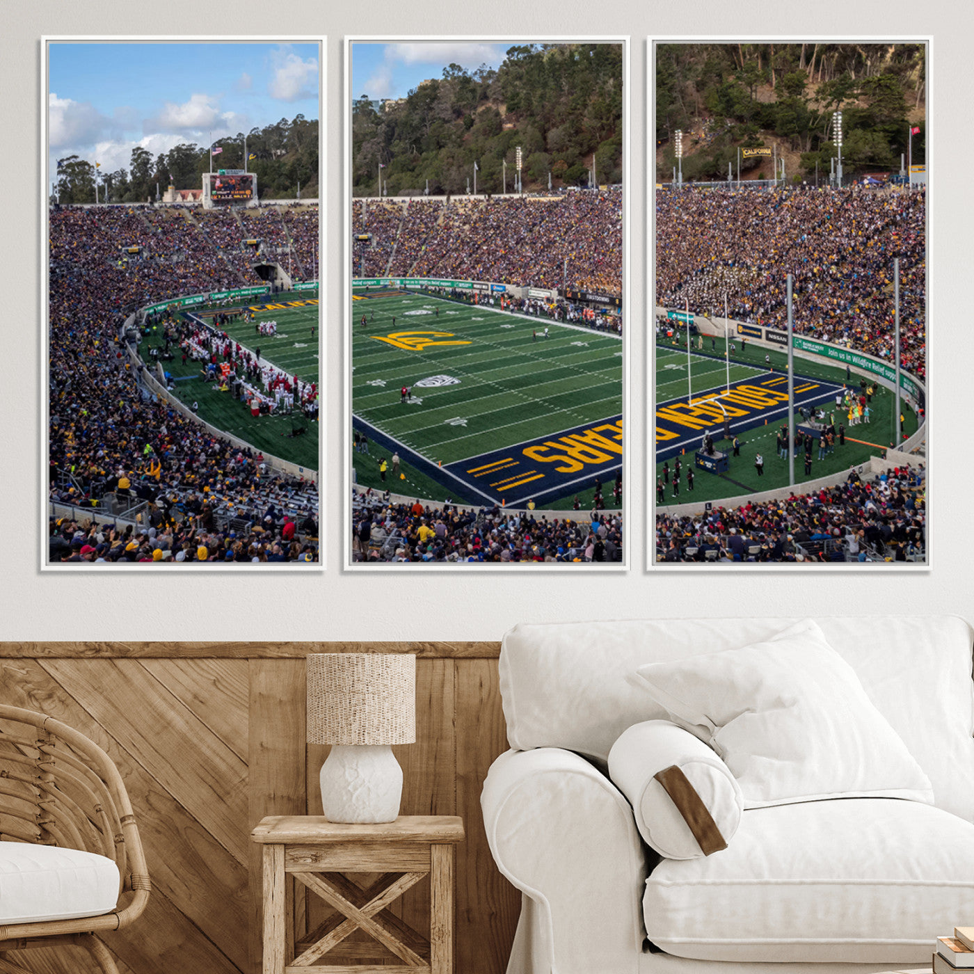 38054-MGV-CV-36X24-University of California Golden Bears Football Team Print - Berkeley California Memorial Stadium Art Canvas Print