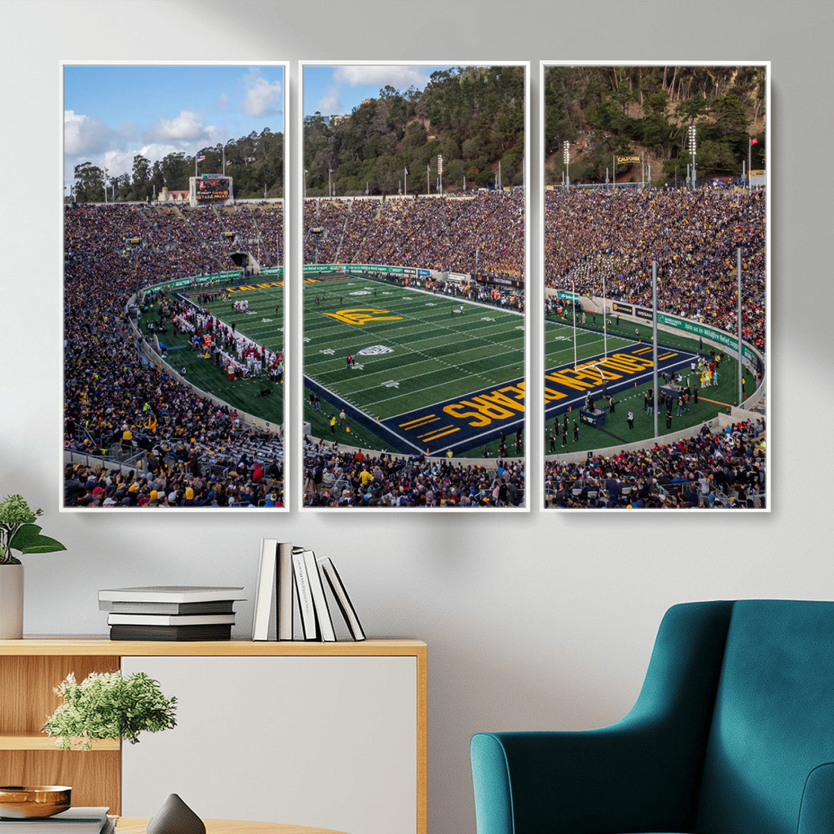 38054-MGV-CV-36X24 - University of California Golden Bears Football Team Print - Berkeley California Memorial Stadium Art