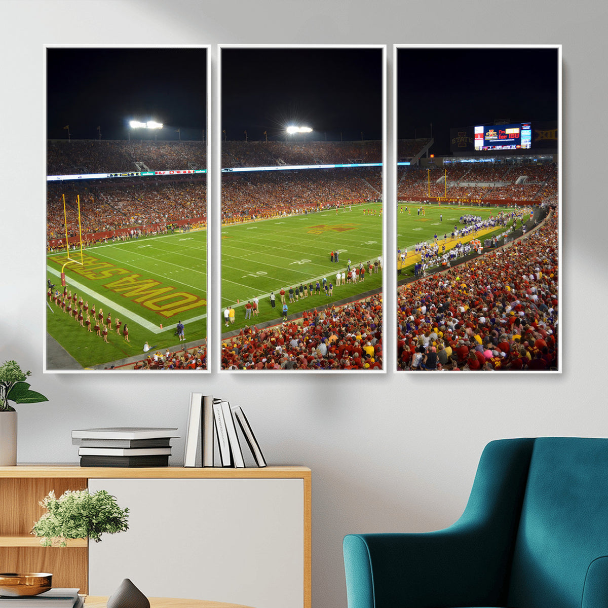 27211-MGV-CV-36X24 - Iowa State University Cyclones Football Team Print, Ames, Extra Large Game Room Wall Decor