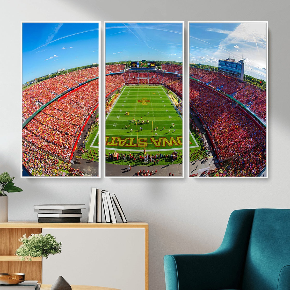 36706-MGV-CV-24X16 - Iowa State University Cyclones Football Team Print, Ames, Framed and Ready to Hang