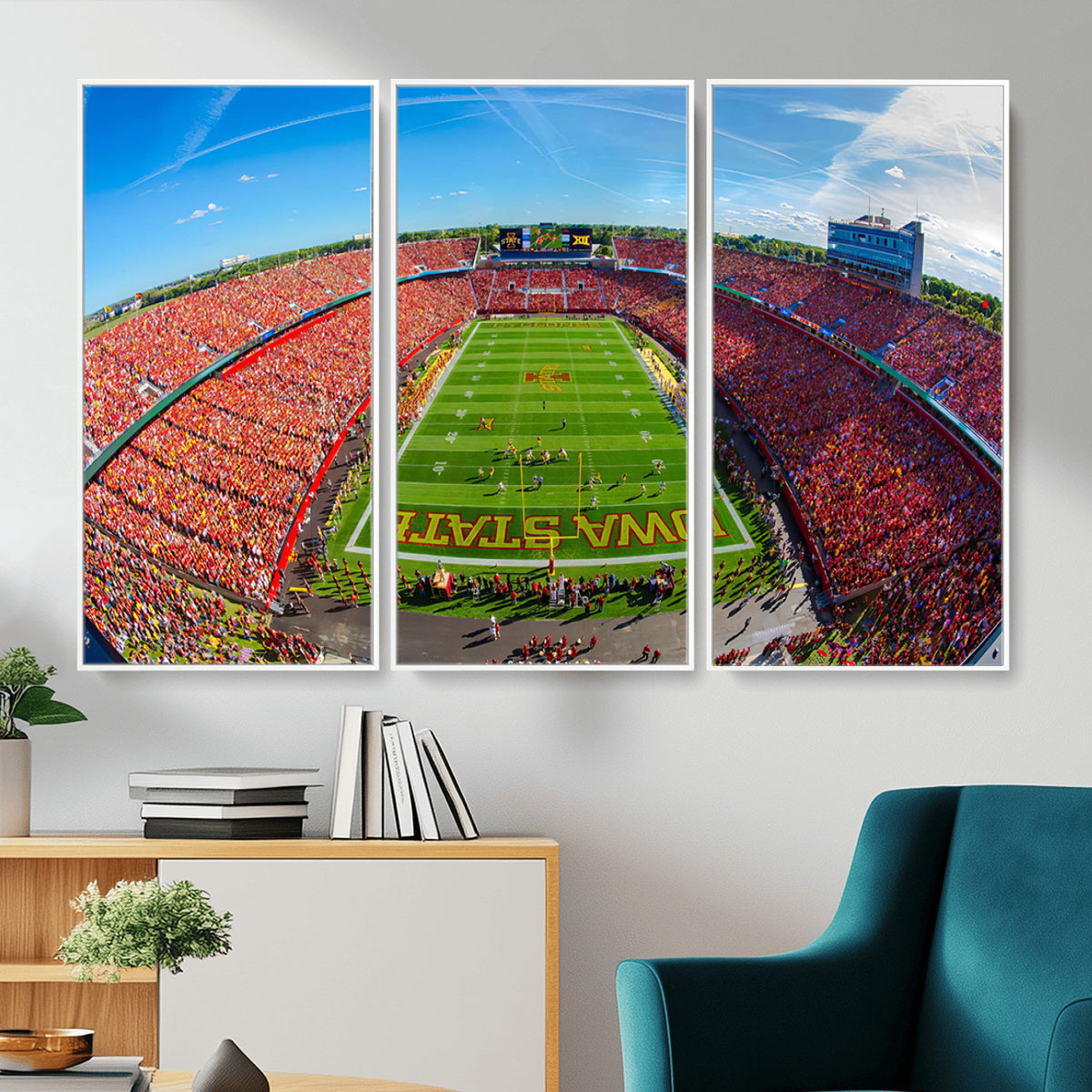 36706-PAN-FL-20X10 - Iowa State University Cyclones Football Team Print - Ames Jack Trice Stadium Art Canvas Print