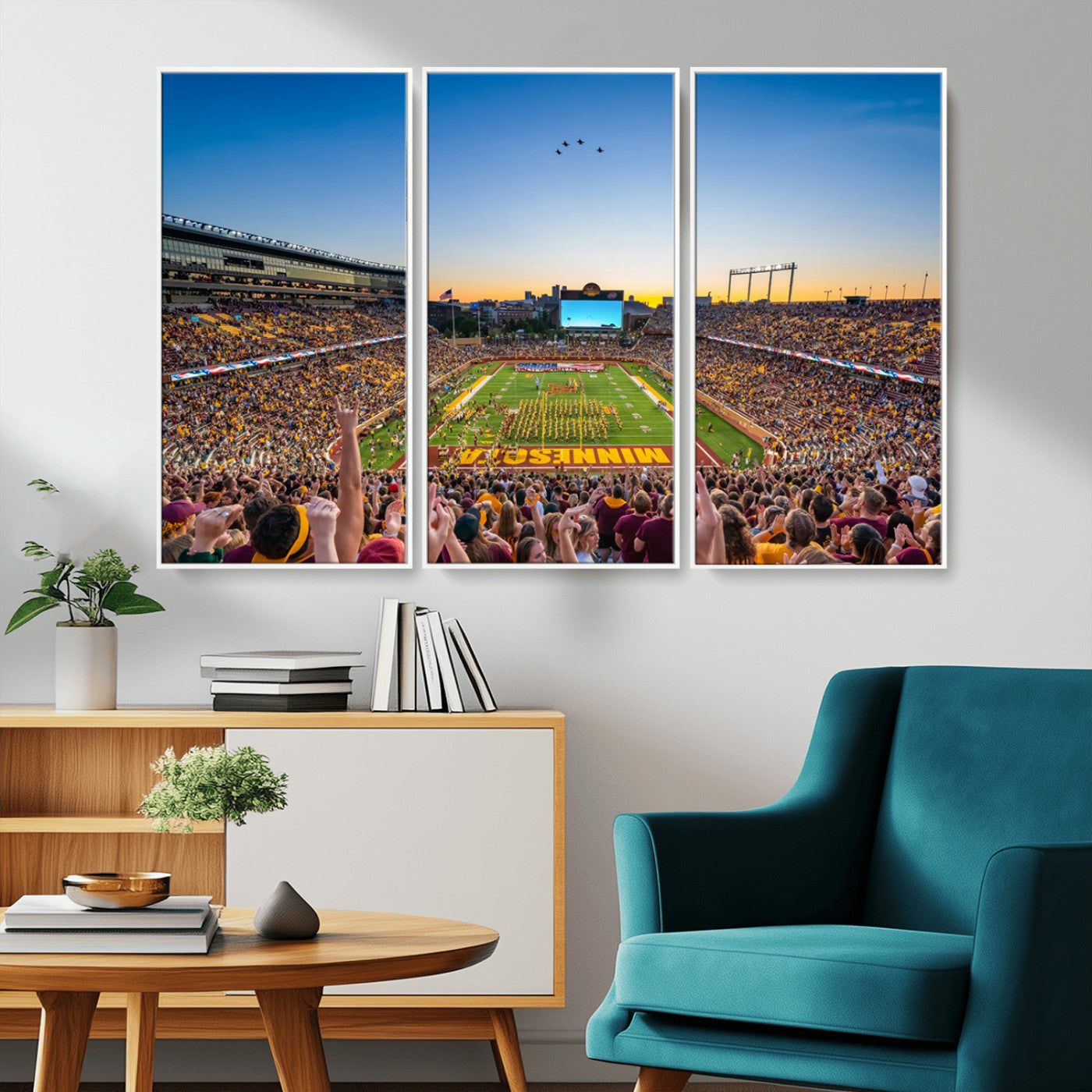 MGV-FC-48X32-3P - University of Minnesota Golden Gophers Art Print, Football Team Print - Minneapolis Huntington Bank