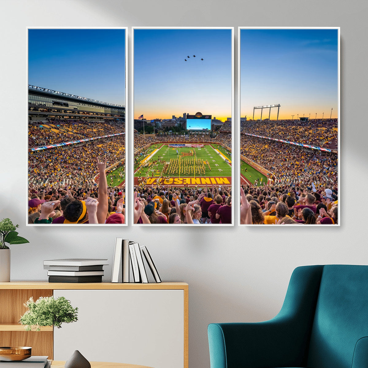 84421-MGV-CV-36X24 - University of Minnesota Golden Gophers Art Print, Football Team Print - Minneapolis Huntington Bank