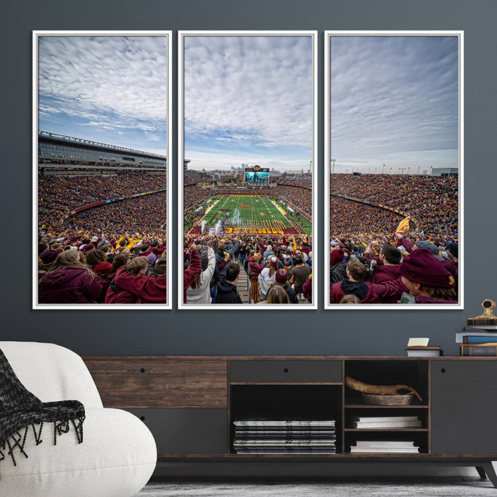 The University of Minnesotas Huntington Bank Stadium features vibrant wall art.