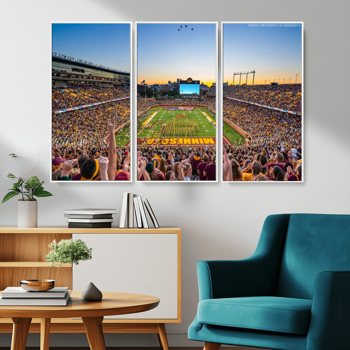 MGV-FC-48X32-3P - University of Minnesota Golden Gophers Football Team Print - Minneapolis Huntington Bank Stadium