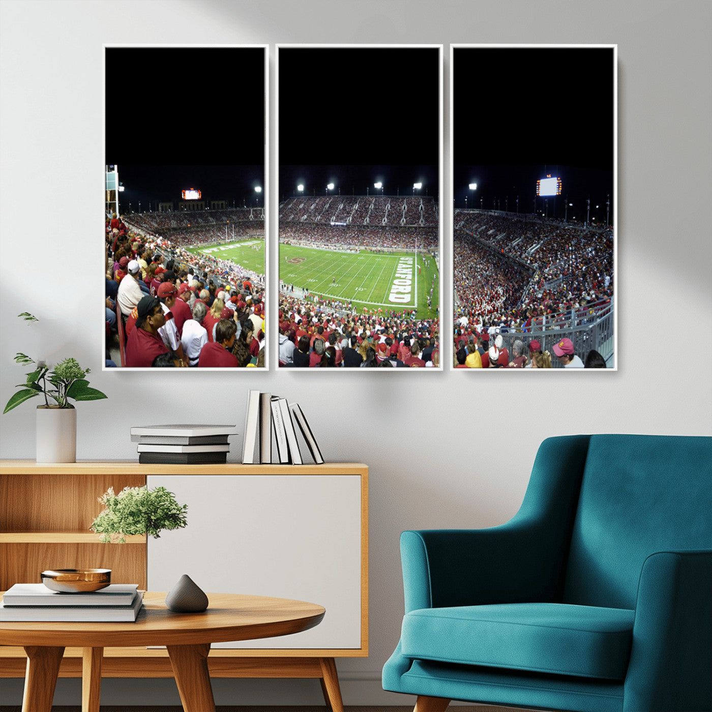 MGV-FC-48X32-3P - Stanford University Cardinal Football Team Print - Stanford Stadium Wall Art Canvas Print