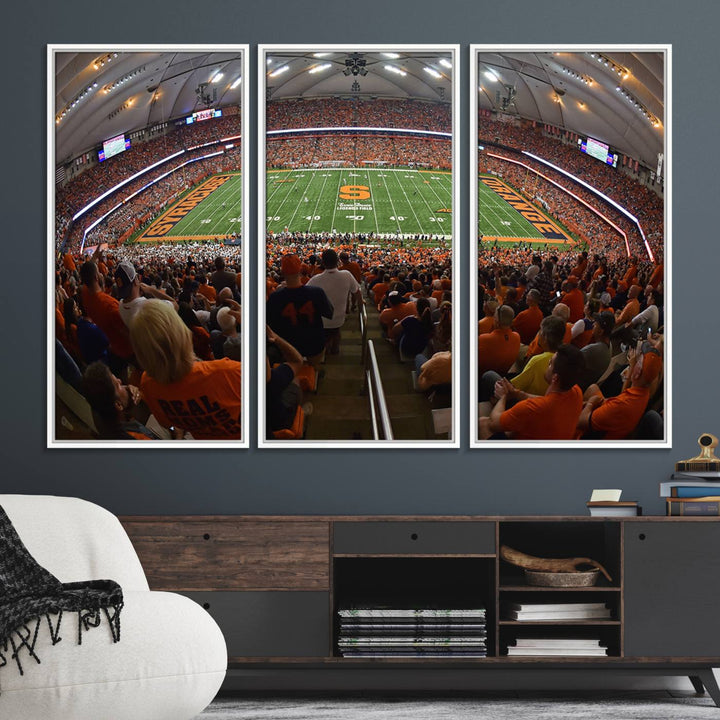 From above, the view resembles the Syracuse University Orange Football Team Wall Art Canvas.